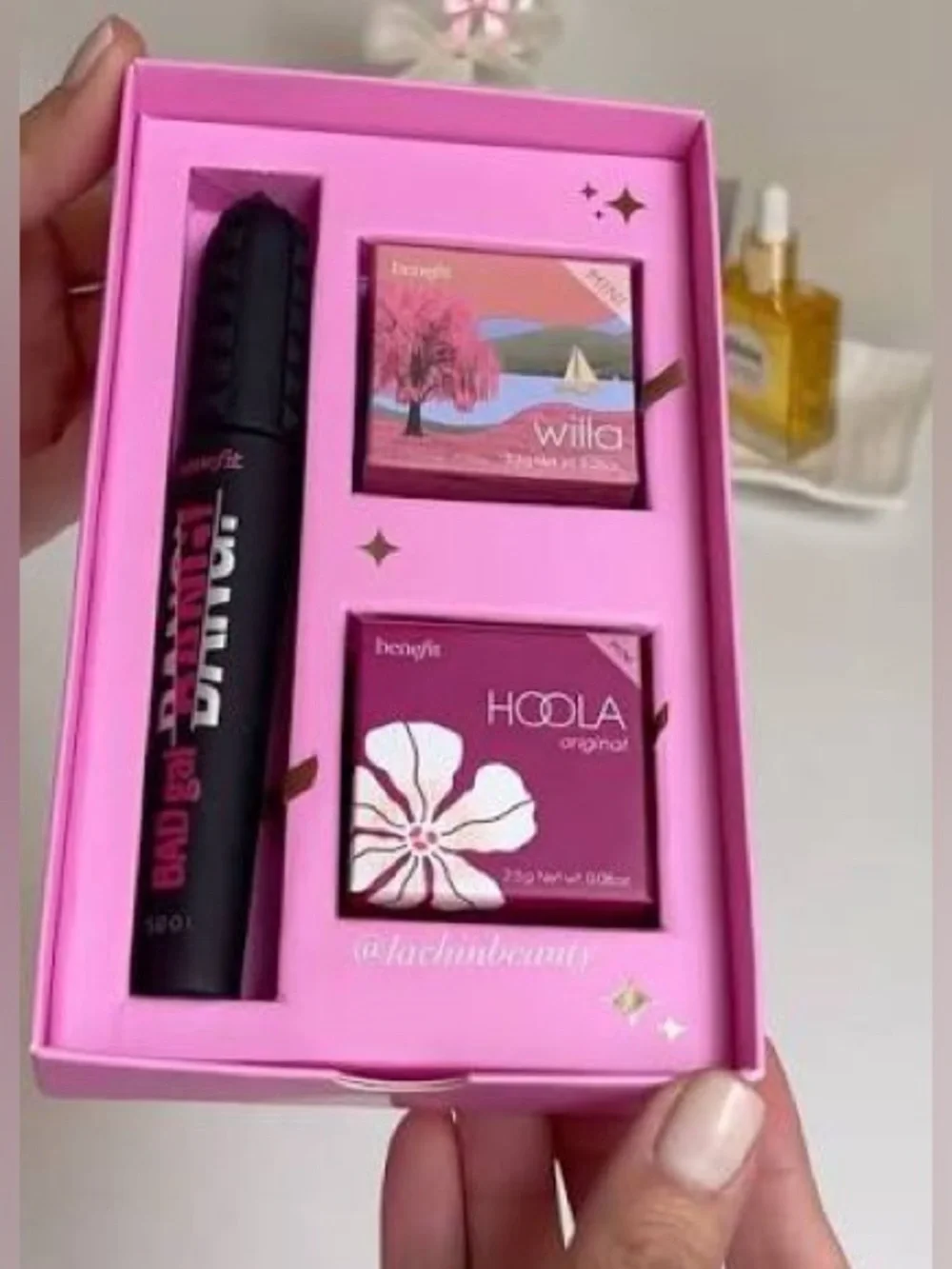 Benefit Cosmetics 3 Piece It's Glam Time Beauty Mascara Hoola Bronzer Blush Gift